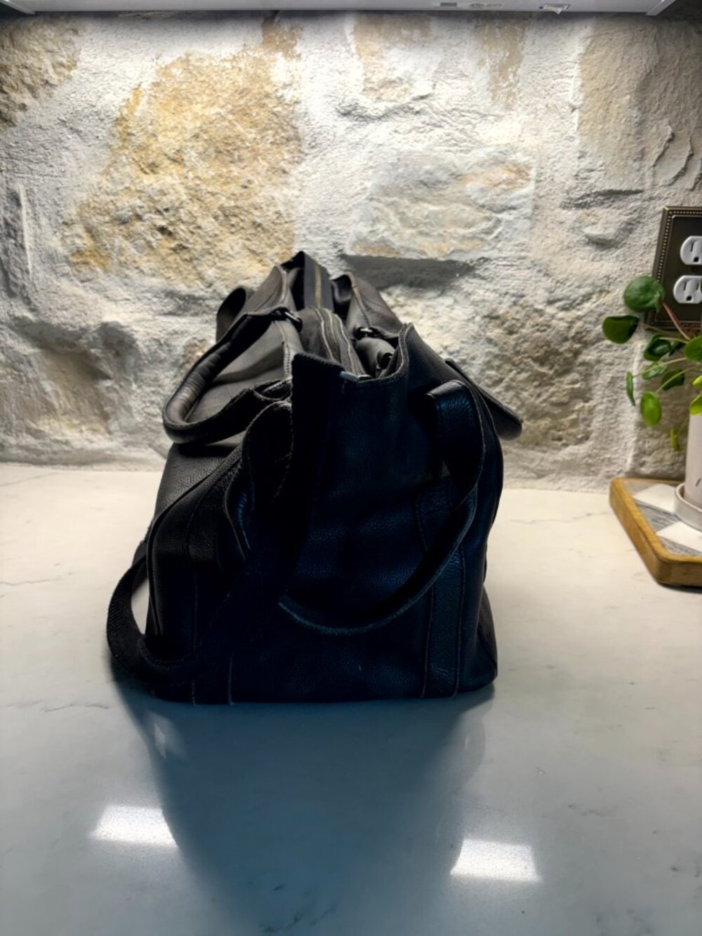 Free People Large Distressed Leather Tote - Picture 4 of 5